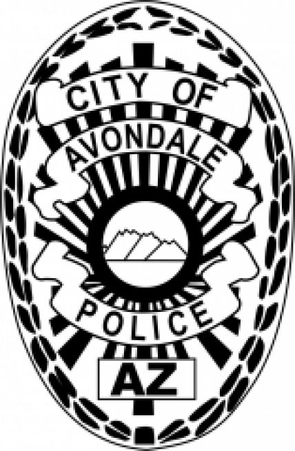 LASER ETCHED AVONDALE POLICE DEPARTMENT BADGE.